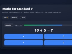 Jeu Maths For Class V